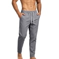 thumbnail image 2 of Eltusu Men's Athletic Pants, Cotton Straight Legs Elastic Waist Breathable Active Pants Gray Size XL, 2 of 4