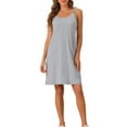 thumbnail image 2 of INSPIRE CHIC Women's Sleeveless Pajama Dress Modal Chemise Sleepshirts Nightshirts Spaghetti Strap Nightgowns L Gray, 2 of 5