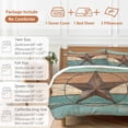 thumbnail image 6 of Cal King 4 Piece Bedding Set Western Star Country Texas Soft Breathable Duvet Cover and Pillowcase,Farm Vintage Wood Board Duvet Cover Set Washable Bed Sheets for Bedroom Dormitory Guest Room, 6 of 9