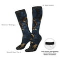 thumbnail image 5 of Picia Women Crew Soft Moisture-wicking Socks Elegant Gold Scrollwork Pattern Design Cotton Socks, One Size fit All, 5 of 9