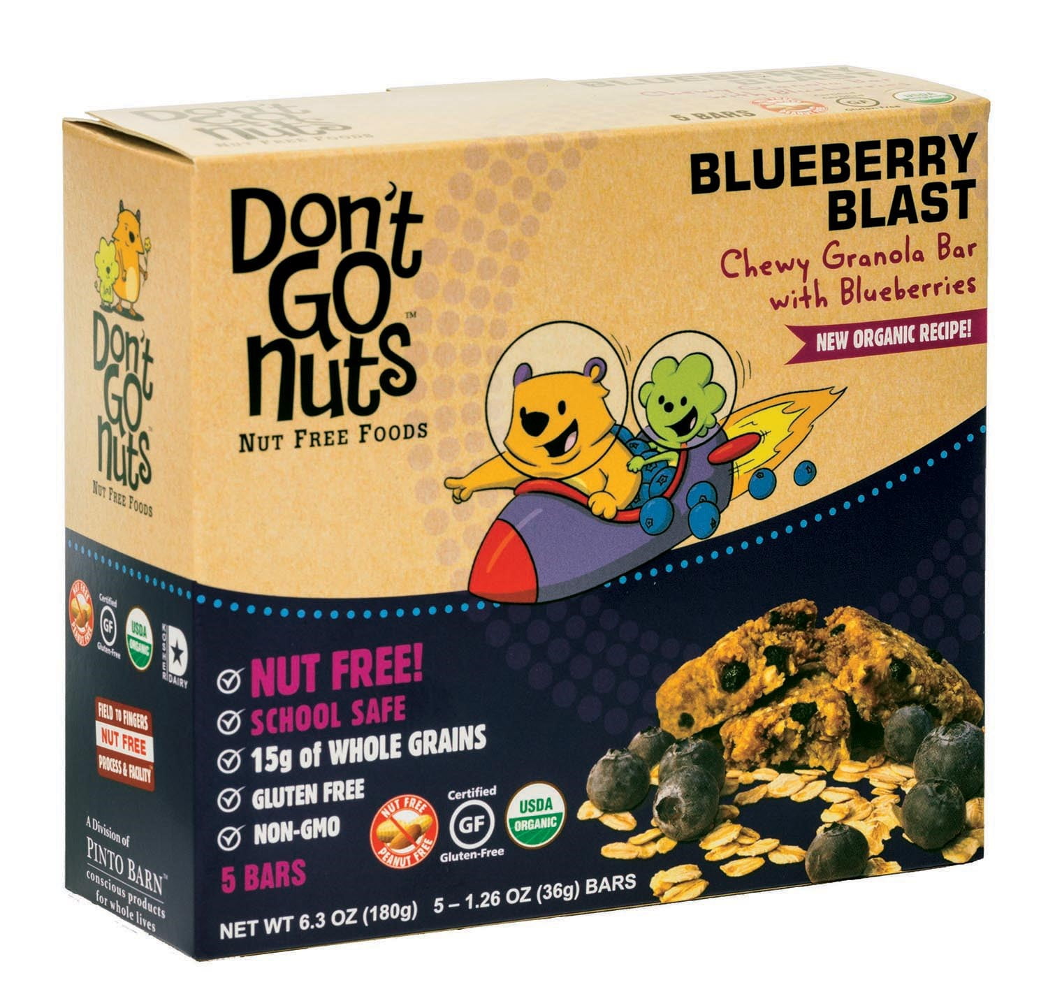 Don't Go Nuts, Blueberry Blast Chewy Granola Bar, 5 Bars, 1.26 Oz each