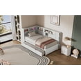 thumbnail image 5 of Twin Size Wood Daybed with Storage Shelves, USB and Trundle, White, 5 of 9