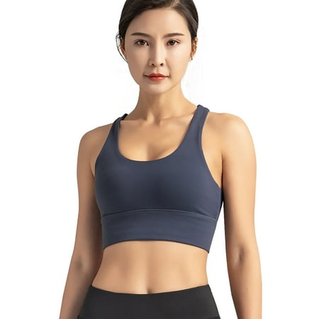 

Sports Bra for Women Criss-Cross Back Padded Strappy Sports Bras Medium Support Yoga Bra with Removable Cups