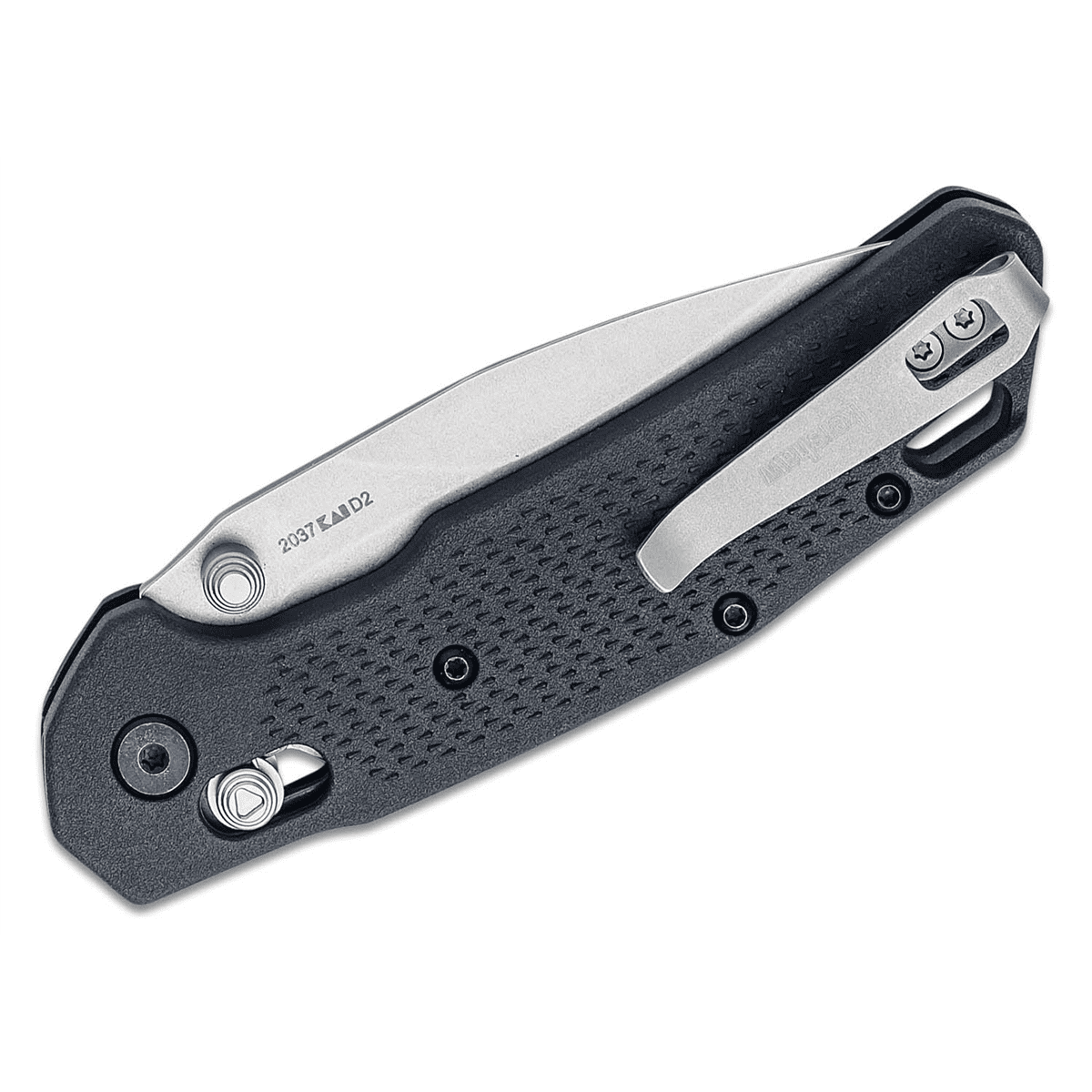 Kershaw Heist Manual Open DuraLock Drop Point Blade Folding Pocket Knife with Stonewashed Finish - Gray