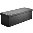thumbnail image 1 of Banc Ottoman de Rangement Pliable de 45 Pouces, Banc de Rangement en Similicuir, Coffre de Rangement avec Siège Rembourré Repose-Pieds Tabouret, 1 of 11