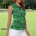 thumbnail image 2 of Yuyamidu Colorful Lights Women's Golf Shirts Green 1/4 Zip Sleeveless Collared Tennis Golf Shirts Christmas Athletic Shirts Fashion Tennis Tank Top Size M, 2 of 8
