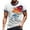 Sky Blue, variant on Men's Patriotic Print V-Neck T-Shirt, Short Sleeve Top with Chest Pocket for Workwear and Weekend Style ,Wine S