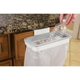 thumbnail image 6 of Attach-A-Trash Bag Hanger, 10L Kitchen Trash Stand With Adhesive Hook, Plastic Garbage Bag Holder For Under-Cabinet Storage (White), 6 of 9