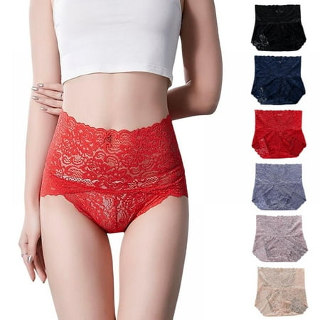 

Baywell Women s Lace Underwear High Waist Sexy Panties Full Coverage Briefs Pack of 6 US S-2XL