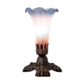 thumbnail image 4 of Meyda Lighting 7" High Pink/Blue Tiffany Pond Lily Victorian Mini Lamp, 4 of 7