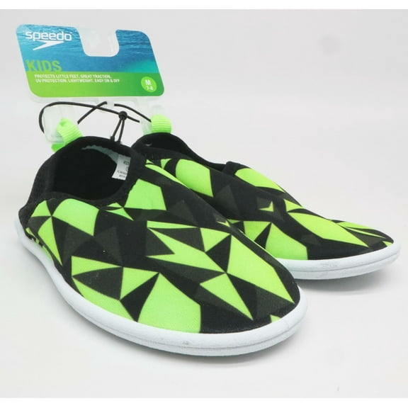 Speedo Kids' Beach Booties - Black/Neon Green M