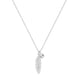thumbnail image 2 of Collar de plata de ley para mujer con cadena delicada y dije de pluma de cristal brillante, 2 of 6