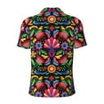 thumbnail image 4 of Rocae Colorful Floral Embroidery Mexican for Men's Short Sleeve Polo Shirt, Quick Drying Performance Moisture Wicking Sports Men's Golf Shirt Medium, 4 of 9