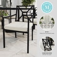 thumbnail image 4 of Martha Stewart Set of 2 Indoor-Outdoor Stackable Patio Dining Armchairs with Steel Frames in Black with Cream All-Weather Cushions, 4 of 11