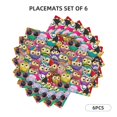 thumbnail image 2 of Placemats Set Of 4 / 6, Colourful Cartoon Owls Placemats For Dining Table Indoor/Outdoors Heat Resistant Washable Placemats 18" X 12", 2 of 8