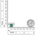 thumbnail image 3 of Gem Stone King 925 Sterling Silver and 10k Yellow Gold Green Malachite and White Moissanite 3 Stone Engagement Ring for Women (6.13 Cttw, Emerald Cut Cut 10X8MM, Size 9), 3 of 4