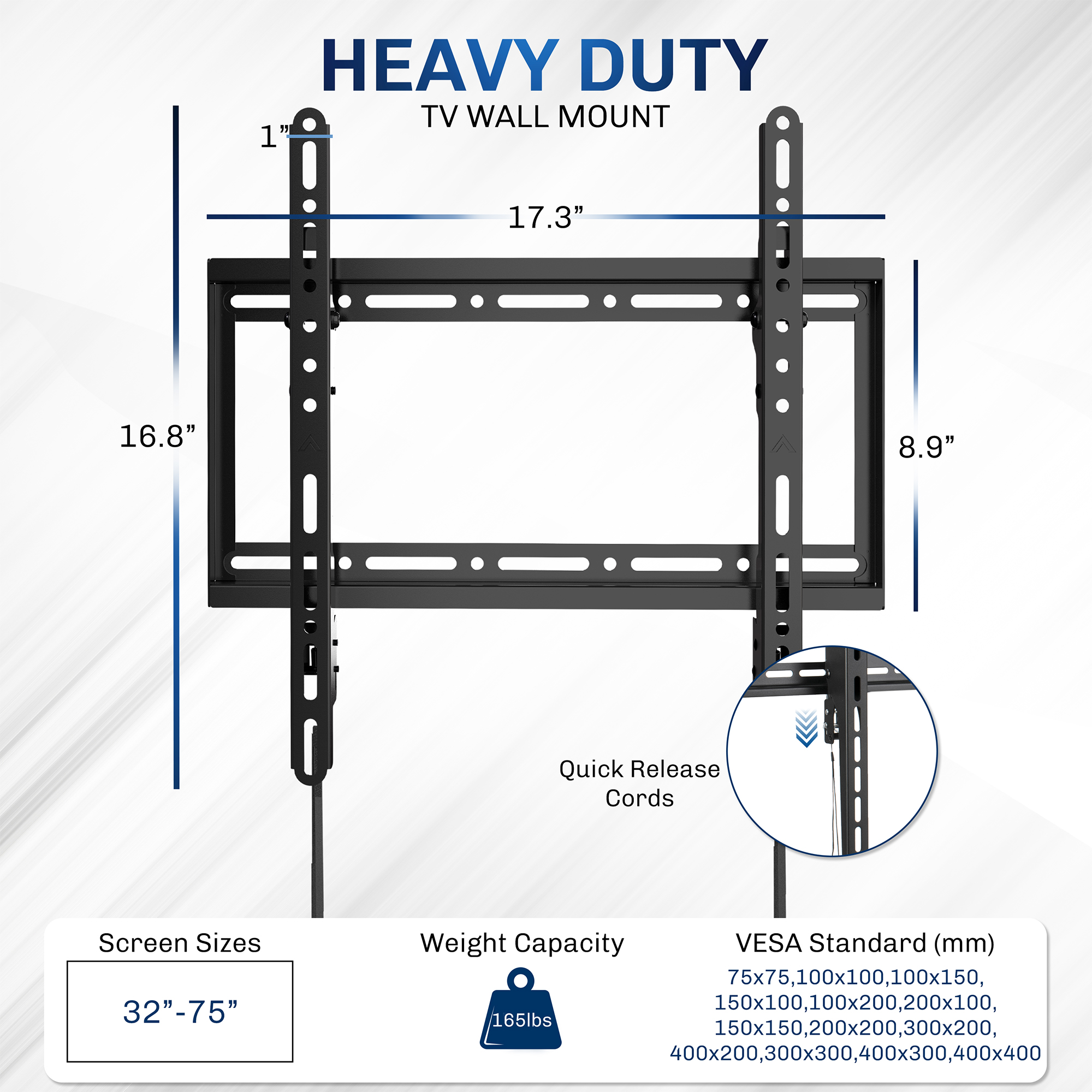VIVO Heavy Duty 32" to 75" Tilting TV Wall Mount, Curved and Flat Panel Screens