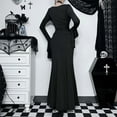 thumbnail image 5 of FEIFLY Elegant Women Slim Black Low Cut Long Fishtail Dress Bodycon Evening Gown For Formal Events – Sizes S XL Solid Color Festival Clothing, 5 of 9