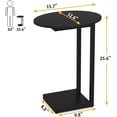 thumbnail image 2 of Small Side Table End Table - C-Shaped Wood Coffee Table TV Tray for Eating Couch Tables for Small Space, Living Room, (Black), 2 of 7