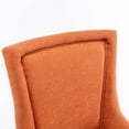 thumbnail image 5 of Set of 2 Dining Chairs, Fabric Vintage Upholstered Side Chairs with Soft Backrest and Wooden Legs, Comfoetable Thicken Padded Accent Chairs with Nailhead Trim, for Living Room Kitchen, Orange, 5 of 9