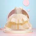 thumbnail image 2 of Mercatoo Children's Dress Princess Dress Girls Beaded Bow Knot Puff Cake Dress Big Children's Festival 𝐏𝐚rty Dress Kids Girl, 2 of 9