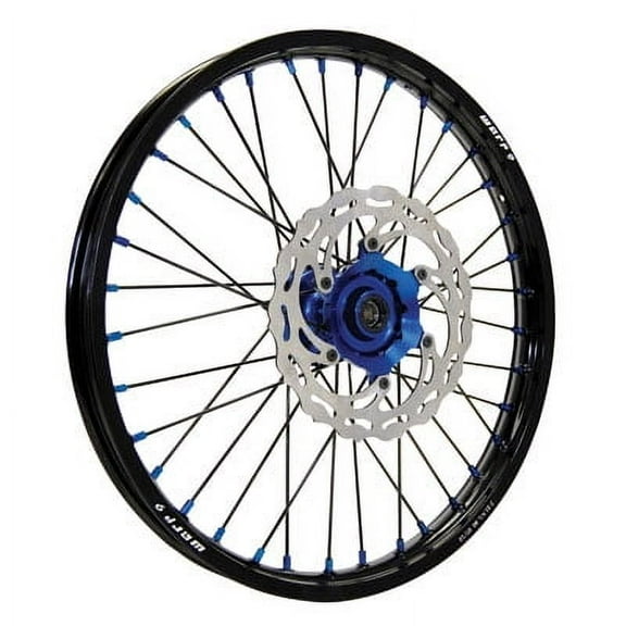 Warp 9 Complete Wheel Kit - Rear 18 x 2.15 Black Rim & Spokes/Blue Hub & Nipples for Yamaha YZ250 1999-2018