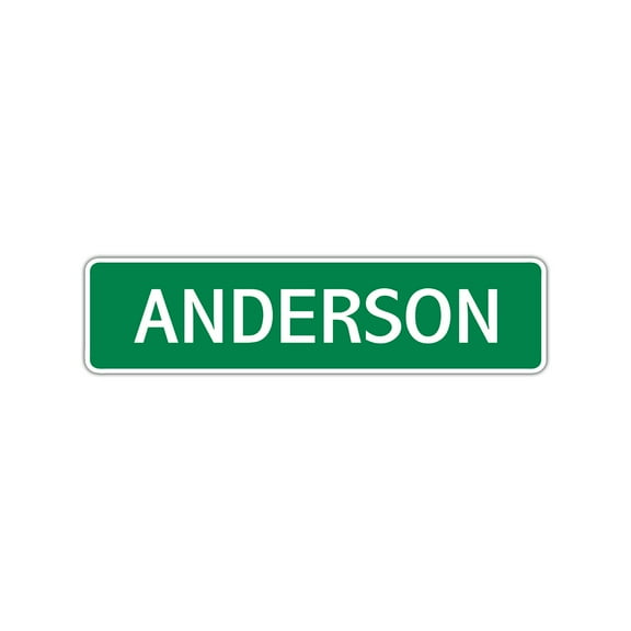 Anderson Boys Children Name Indoor Outdoor Letter Printed Label Wall Plaque Decoration Aluminum Metal Sign 4"x18"