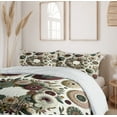 thumbnail image 2 of Ambesonne Flower Duvet Cover Set, Contemporary Roundy Floral, Calking, Eggshell Dried Rose Green, 2 of 5