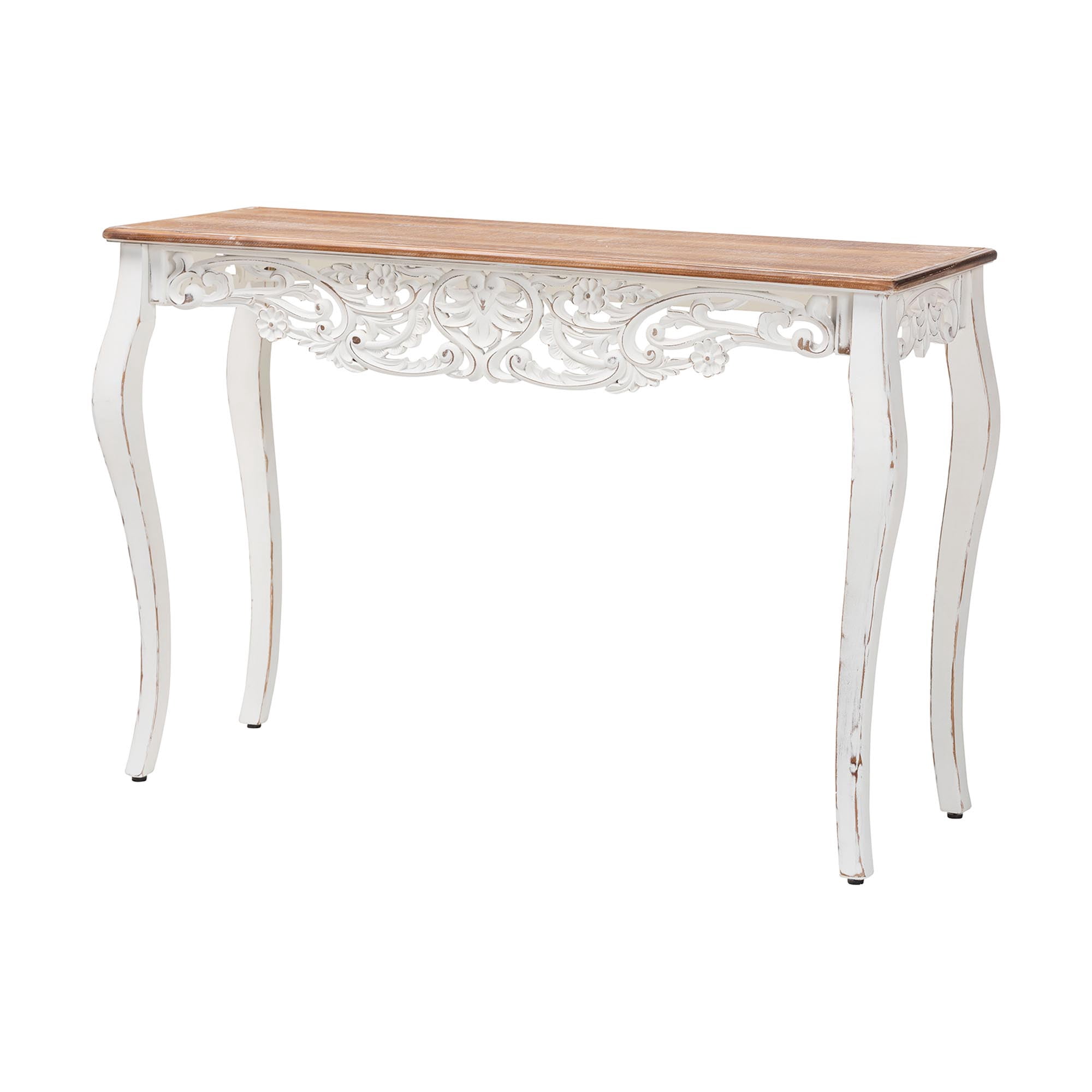 Baxton Studio Riquin Traditional Console Table, Natural Brown