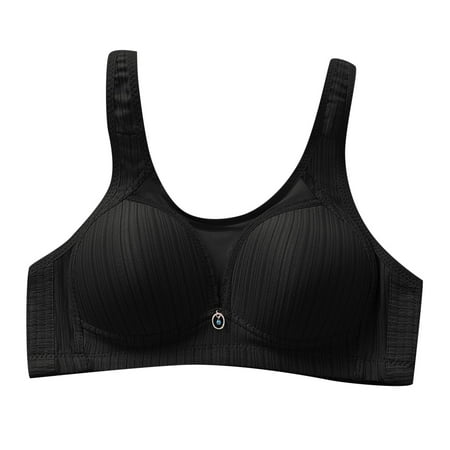 Ramiter Lingerie for Women Sexy Naughty Fitness Dry Running with String Quick Woman Size Underwear Bras Shockproof Large 36 Black
