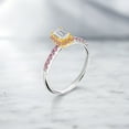 thumbnail image 4 of Gem Stone King 925 Silver and 10K Yellow Gold White and Pink Lab Grown Diamond Engagement Ring for Women | 0.97 Cttw | Emerald Cut 6X4MM | Gemstone April Birthstone | Size 5, 4 of 4
