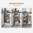 thumbnail image 4 of VEVOR 3 Tier 6 Shelf Blind Corner Pull Out Organizer Chrome Kitchen Cabinet Basket, 4 of 9
