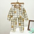 thumbnail image 2 of TOWED22 Infant Toddler Winter Clothes Outfits Long Sleeve Graphic Crewneck T-Shirt Sweatpants Cozy 2 Piece Set(Coffee,3-4 Y), 2 of 5