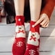 thumbnail image 1 of Medias navideñas con puño de piel sintética • Personajes de reno de muñeco de nieve de Papá Noel • Calcetines de invierno cálidos y gruesos • Fibra de poliéster • 1 par, 1 of 8