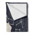 thumbnail image 2 of Cosmic Soft Flannel Fleece Throw Blanket, Silhouette of Girl and Constellation Abstract Portrait, Cozy Plush for Indoor and Outdoor Use, 60" x 80", Dark Blue Grey Champagne, by Ambesonne, 2 of 5