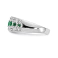 thumbnail image 3 of Real 14kt White Gold Diamond and Emerald Fancy Ring Size: 7; for Adults and Teens; for Women and Men, 3 of 5