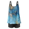 thumbnail image 3 of Women Plus Size Bathing Suits Paisley Print Two Piece Swimsuit Tankini Swimwear, 3 of 7
