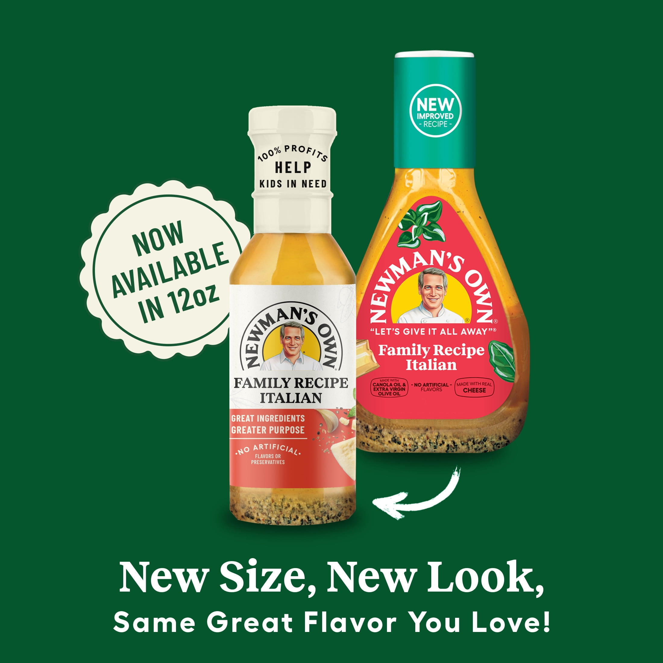 (4 pack) Newman's Own Family Recipe Italian Salad Dressing and Marinade, 12 fl oz