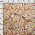 thumbnail image 3 of oneOone Cotton Flex Orange & Pink Fabric Leaves & Lemon Dress Material Fabric Print Fabric By The Yard 40 Inch Wide, 3 of 6