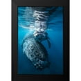 thumbnail image 2 of Gabriel, Barathieu 17x24 Black Modern Framed Museum Art Print Titled - Humpback Whale And Calf, 2 of 5