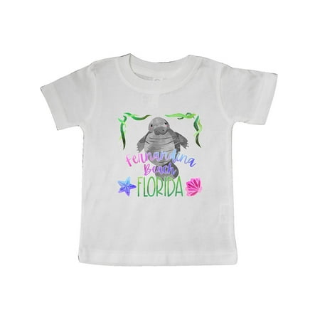 

Inktastic Fernandina Beach Florida Cute Swimming Manatee Gift Baby Boy or Baby Girl T-Shirt