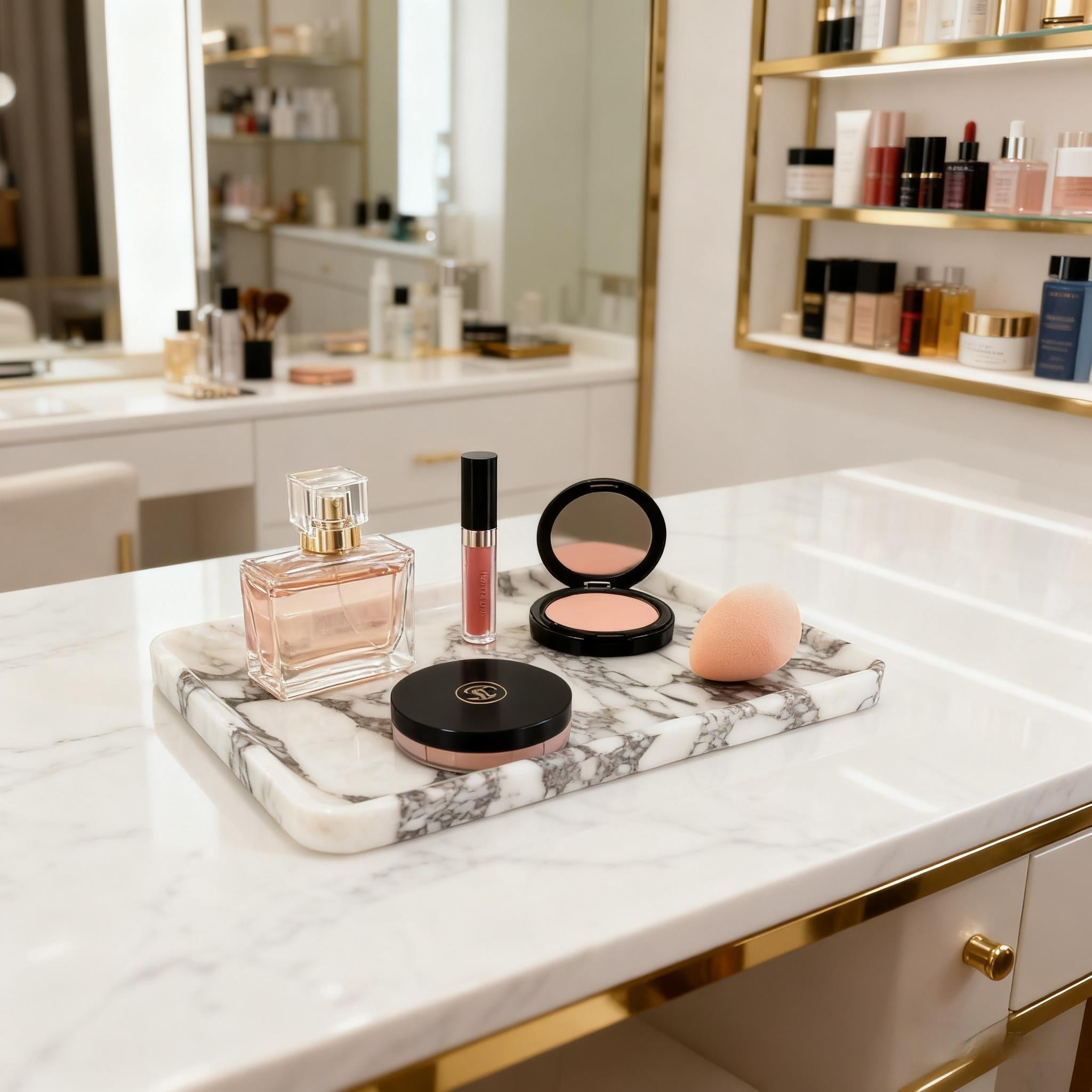 Calacatta Viola Rectangular Marble Dish - Jewelry & Daily Item Organizer for Bathroom Vanity Decor
