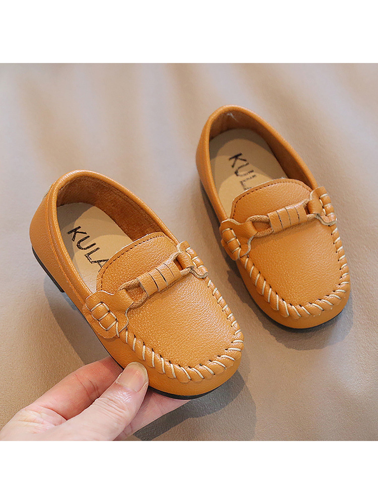 Girls Boys Flats Moccasins Slip On Loafers Unisex Boat Shoes Party Fashion Penny Loafer Yellow 8C - Walmart.com