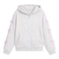 thumbnail image 7 of Girls Cute Hooded Jacket Full Zip Soft Fleece Bow Long Sleeve Sweatshirt Coat with Side Pockets Casual Daily Outwear Tops White Sweatshirts for Boy Hoodies 6-7Y, 7 of 7