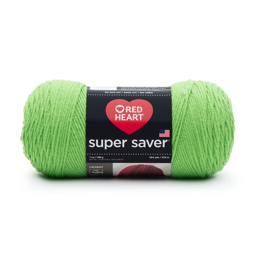 Red Heart Super Saver Yarn, Spring Green, 7oz(198g), Medium, Acrylic