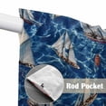 thumbnail image 4 of Swag Valance Curtains for Windows, Coastal Boat Ocean Light Filtering Kitchen Curtains with Rod Pocket, Coastal Sea Waves Summer Decorative Window Treatment Valances for Living Room, 36x36 - 2 PCS, 4 of 9