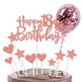 thumbnail image 1 of Decoraciones para decoración de tarta con purpurina de feliz cumpleaños número 18, 1 of 5