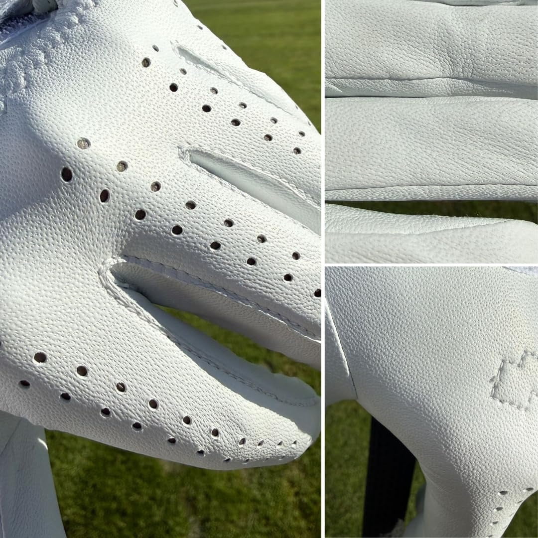 PUR3 Men's Cabretta Leather Golf Gloves with Putting Aim Ball Marker, Multi-Pack