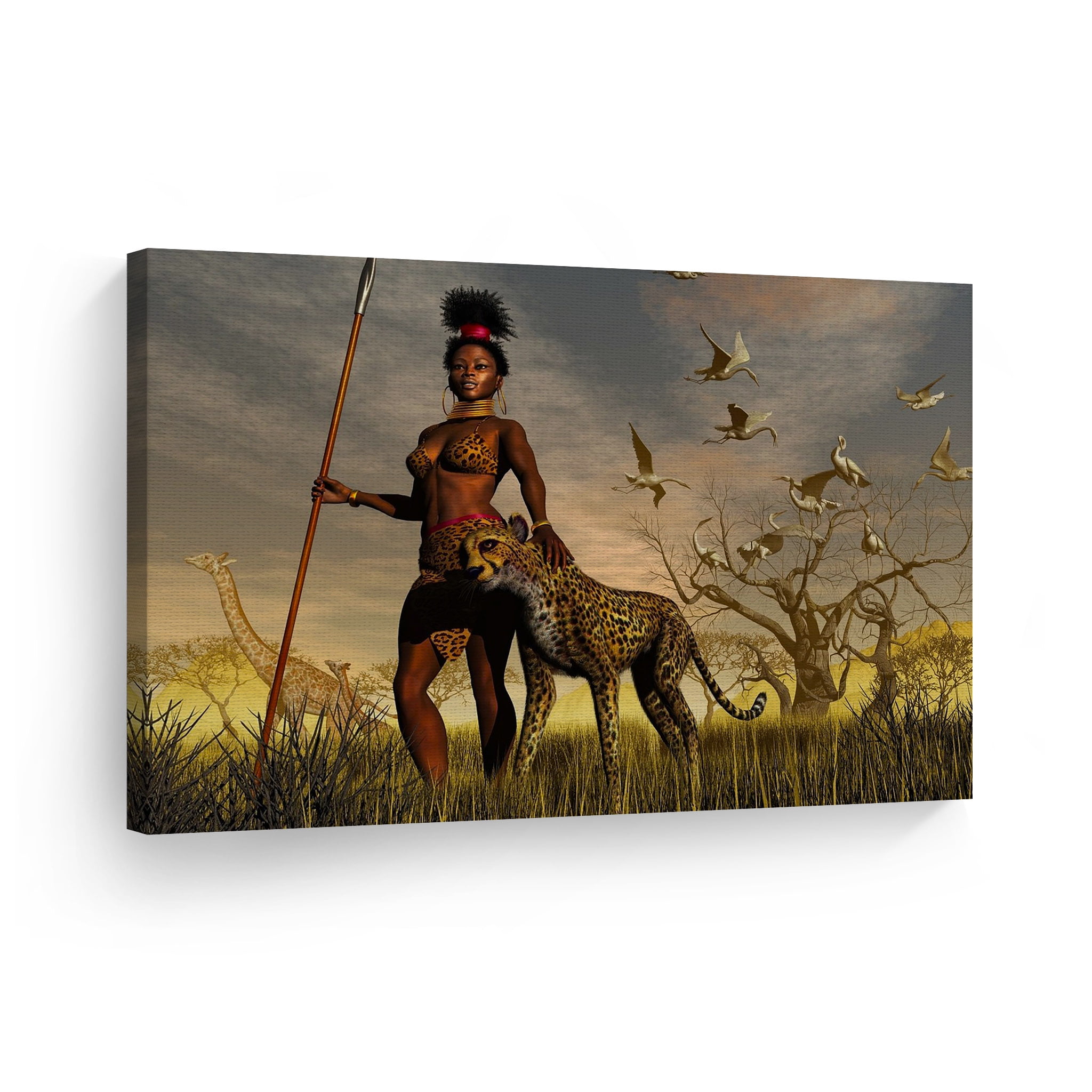 African Art Women with Baby Tribal Canvas Wall Art Picture Print Home Decor