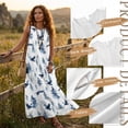 thumbnail image 6 of Xixirimido Eagle Pine Trees Print Summer Dresses for Women Flowy Casual Sleeveless Maxi Dress Beach Vacation Sundresses with Pockets, Size S, 6 of 7